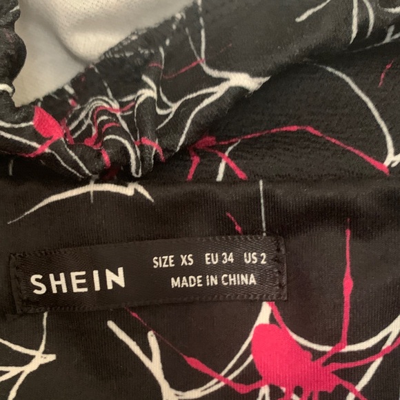 SHEIN Black and Pink Spiderweb Mini Skirt and Bra Top, Size XS - Picture 4 of 4